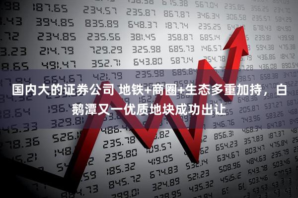 国内大的证券公司 地铁+商圈+生态多重加持，白鹅潭又一优质地块成功出让